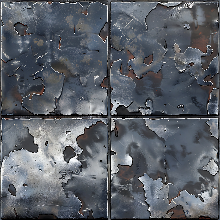 Urban Worn Metal Camouflage with Scratched Painted Surface seamless PBR texture preview