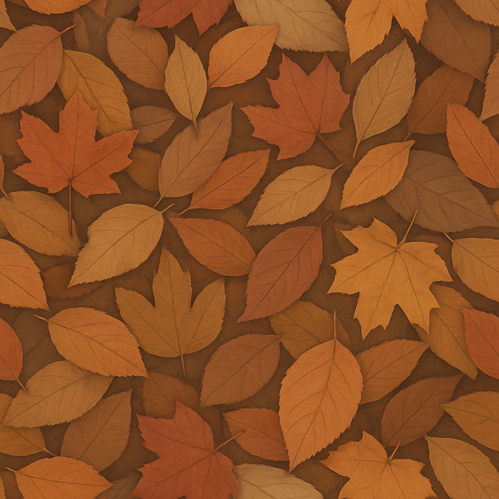Matte Autumn Leaves seamless PBR texture preview