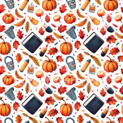 seamless Seamless 3D PBR Texture with Autumn Pumpkins, Leaves, and Cozy Seasonal Motifs texture 8k free download PBR