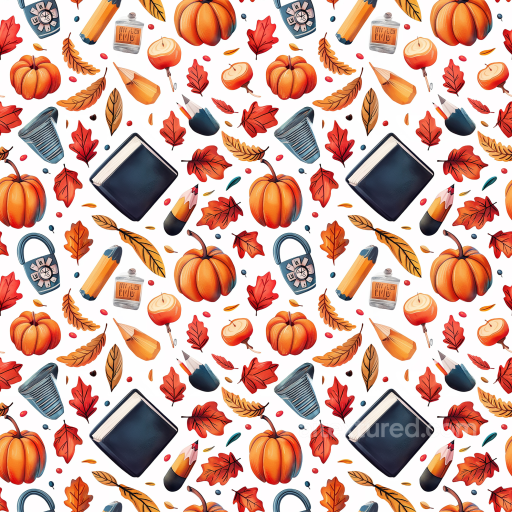 with Autumn Pumpkins, Leaves, and Cozy Seasonal Motifs seamless Thanksgiving PBR texture