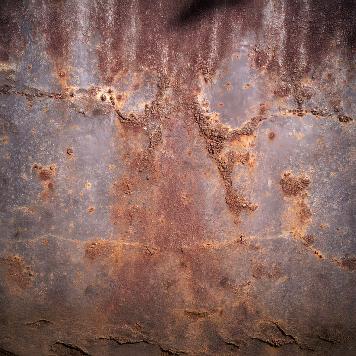 Rusty Metal Featuring Cracks and Corroded Holes seamless PBR texture preview