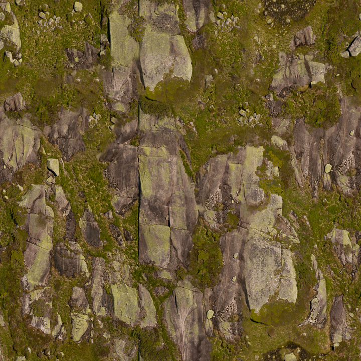 Rocks Rough Moss seamless PBR texture preview