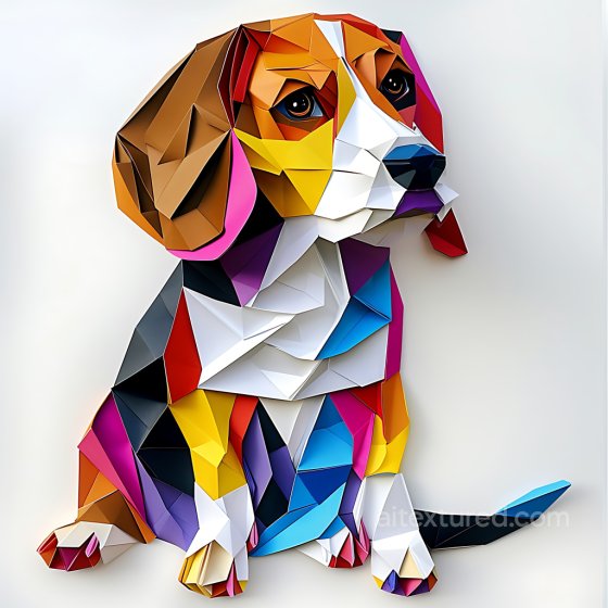 Featuring Colorful Beagle Origami Design Animal texture preview