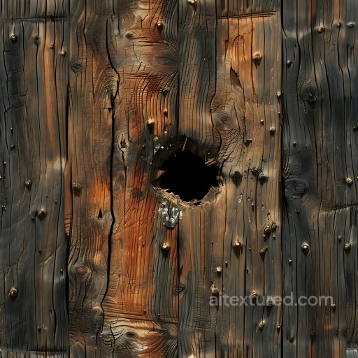 Burnt Wood Cracked and Holes PBR Texture with Charred Details seamless Cracked & Holes PBR texture
