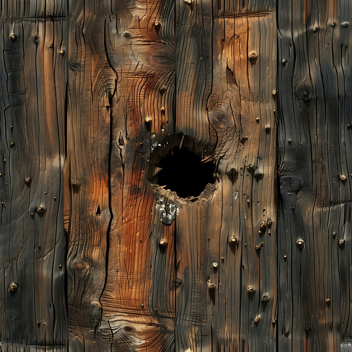 Burnt Wood Cracked and Holes with Charred Details seamless PBR texture preview
