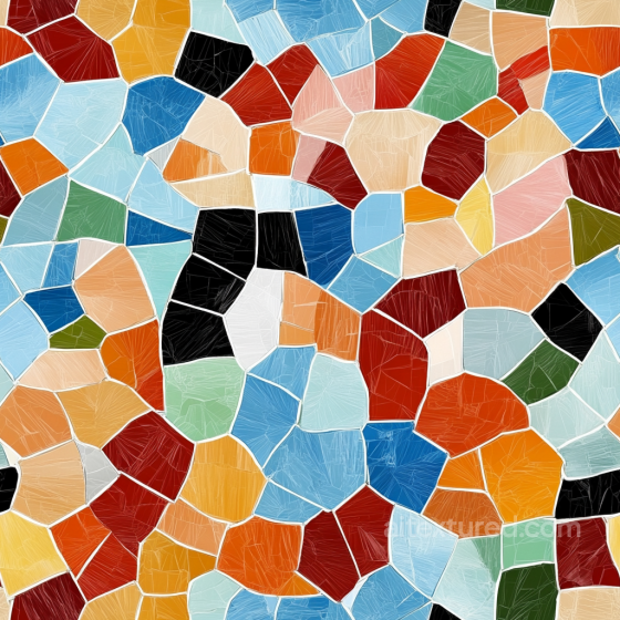 Mosaic PBR Texture Featuring Colorful Irregular Stone Chips with Matte Finish Mosaic texture preview