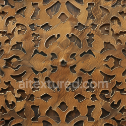 seamless Seamless 3D PBR carved brown leather texture with detailed embossed cutout pattern texture 8k free download PBR