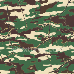 seamless Seamless 3D Woodland Camouflage PBR Texture Featuring Organic Patches and Realistic Branch Elements texture 8k free download PBR