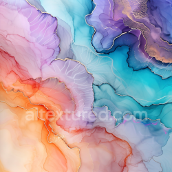 seamless Seamless 3D Alcohol Ink PBR Texture Featuring Pastel Swirls and Delicate Gold Veins texture 8k free download PBR