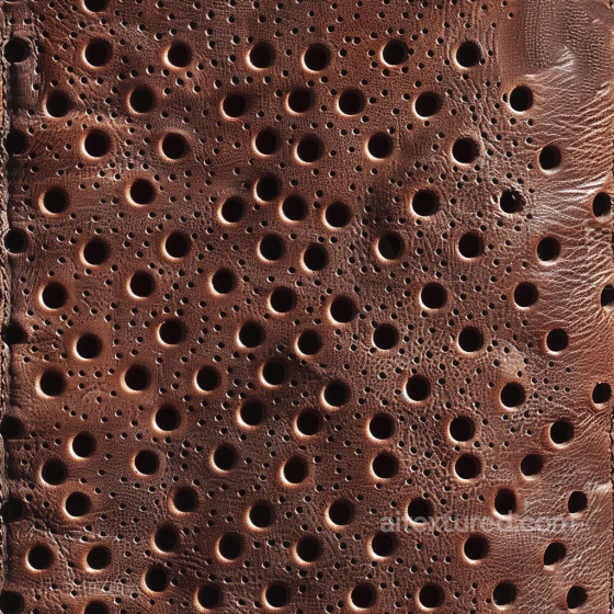 Seamless Perforated Brown Leather PBR Texture with Detailed Grain and Subtle Wear Leather texture preview