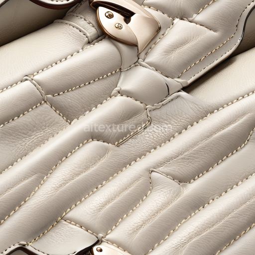 Seamless 3D PBR Cream Quilted Leather Texture with Soft Grain and Stitch Detailing