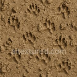 seamless Seamless 3d texture pbr 8k of muddy animal tracks on soft muddy soil with mud clumps texture 8k free download PBR