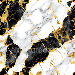 seamless Seamless 3D Black and White Marble PBR Texture with Gold Vein Accents texture 8k free download PBR