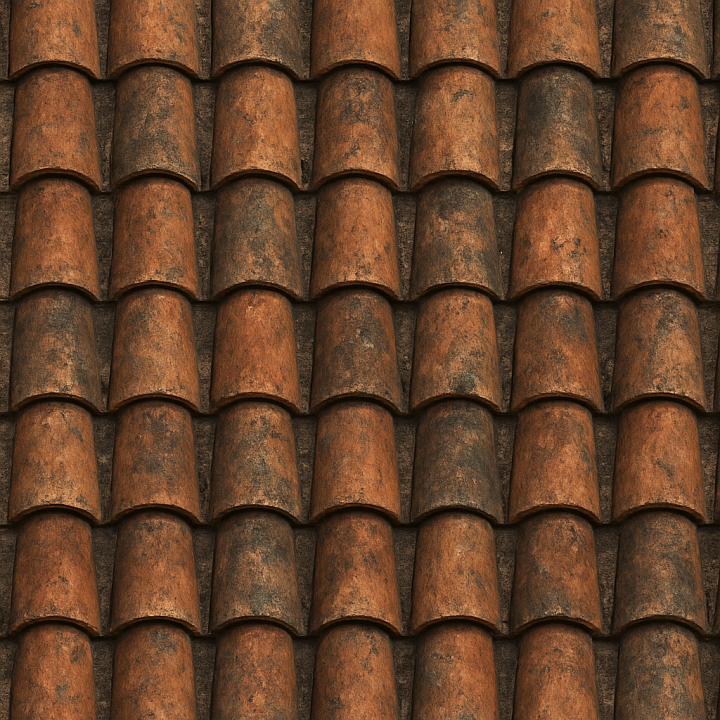 Aged Clay Tiles seamless PBR texture preview