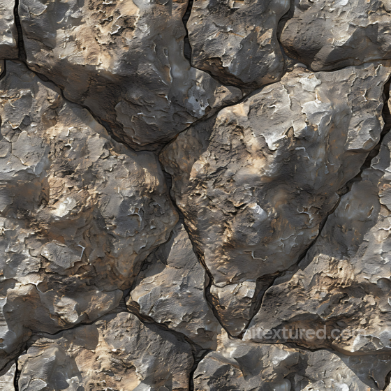 Rough Weathered Stone Wall Seamless Texture with Natural Cracks and Erosion Stone texture preview
