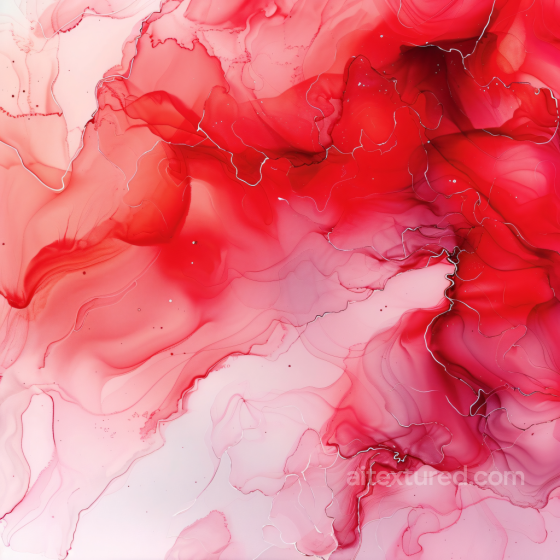 Alcohol Ink PBR Texture Featuring Red and Pink Fluid Waves with Delicate Veins Alcohol ink texture preview