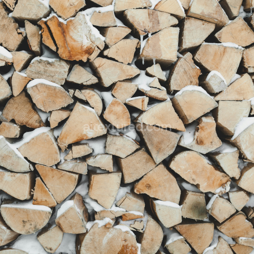 High-Resolution Natural Wood Logs Texture with Snow for 3D PBR