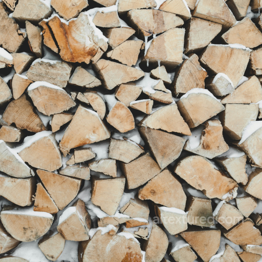 Natural Wood Logs Texture with Snow for 3D PBR seamless Wood PBR texture