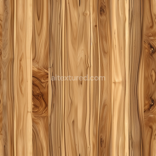 Preview — Seamless 3D Hickory Wood PBR Texture Featuring Wavy Grain and Natural Knots