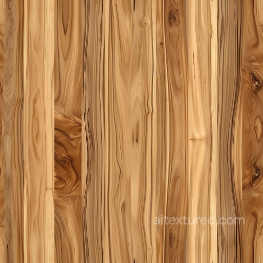 Hickory Wood PBR Texture Featuring Wavy Grain and Natural Knots seamless Wood PBR texture