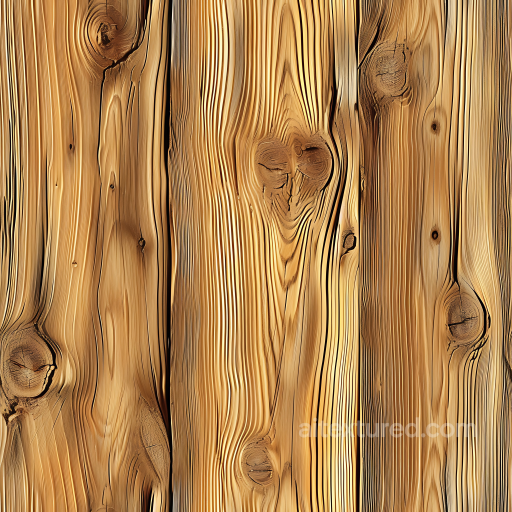 Knotty Pine Wood Planks PBR Texture with Prominent Grain seamless Wood PBR texture