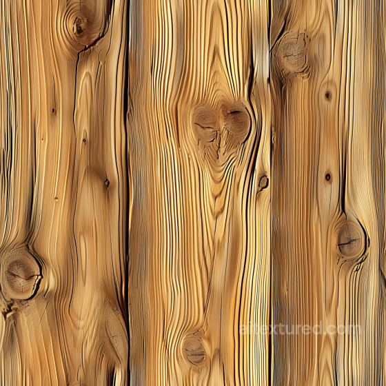 Knotty Pine Wood Planks PBR Texture with Prominent Grain Wood texture preview