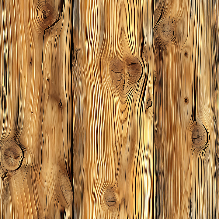 Knotty Pine Wood Planks with Prominent Grain seamless PBR texture preview