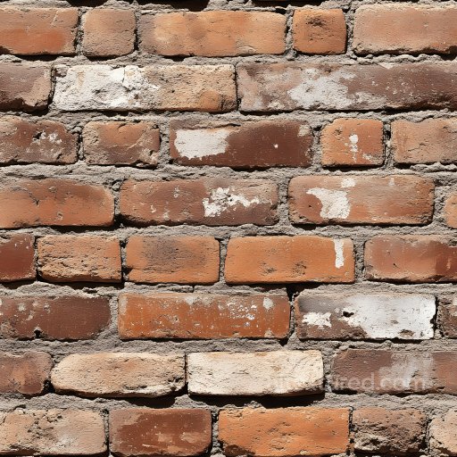 Cracked and Weathered Red Brick Wall Seamless Texture with Old Paint seamless Brick PBR texture
