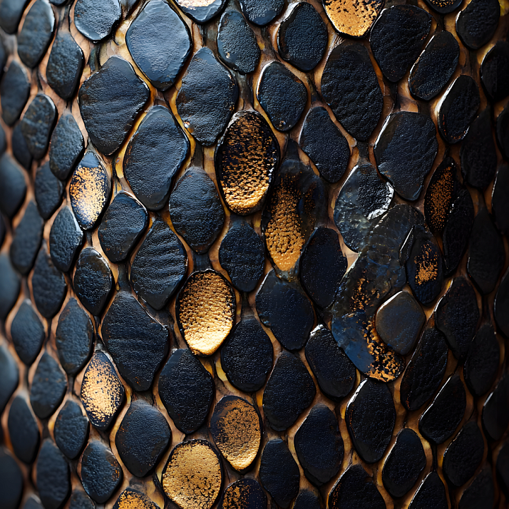 Dark Reptilian Skin with Rough, Glossy Scales seamless PBR texture preview