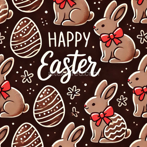 Seamless 3D PBR Digital Paper Texture with Easter Bunny and Egg Motifs