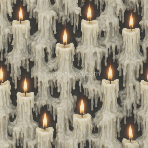 Seamless 3d texture pbr 8k candle wax with melted wax and candle drips