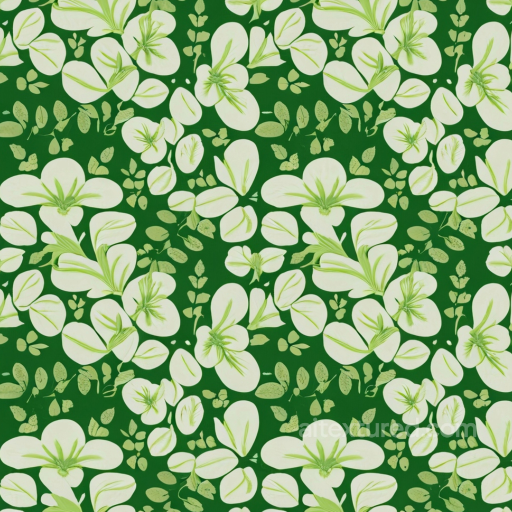 Featuring Stylized Green Clover and Leaf Pattern seamless St patrick digital paper bundle PBR texture