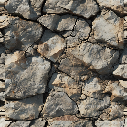 Weathered Rocky Stone Wall PBR Texture with Natural Cracks and Rough Surfaces seamless Stone PBR texture