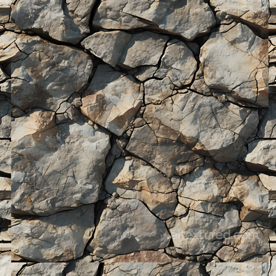 Weathered Rocky Stone Wall PBR Texture with Natural Cracks and Rough Surfaces Stone texture preview