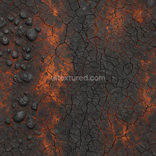 Seamless 3d texture pbr 8k fire damaged paint surface with blistered cracks