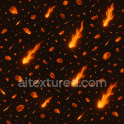 seamless Seamless 3d texture illustrating burning fragments and spark trail effects in fiery explosion in 8k pbr texture 8k free download PBR