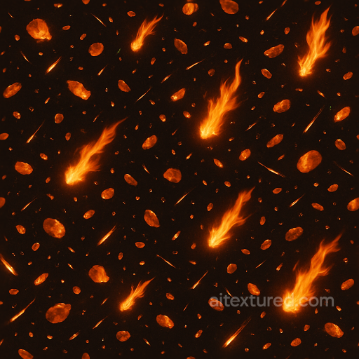 Illustrating Burning Fragments And Spark Trail Effects In Fiery Explosion In 8K PBR seamless Explosion PBR texture