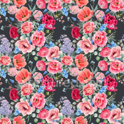 seamless Seamless 3D PBR Floral Fabric Texture with Vibrant Pink Flowers on Dark Background texture 8k free download PBR