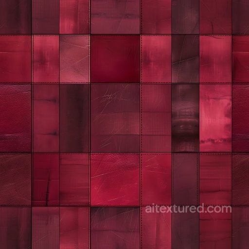 Plaid - Seamless 3D Red Painted Metal Panel PBR Texture with Scratches and Grid Pattern texture preview
