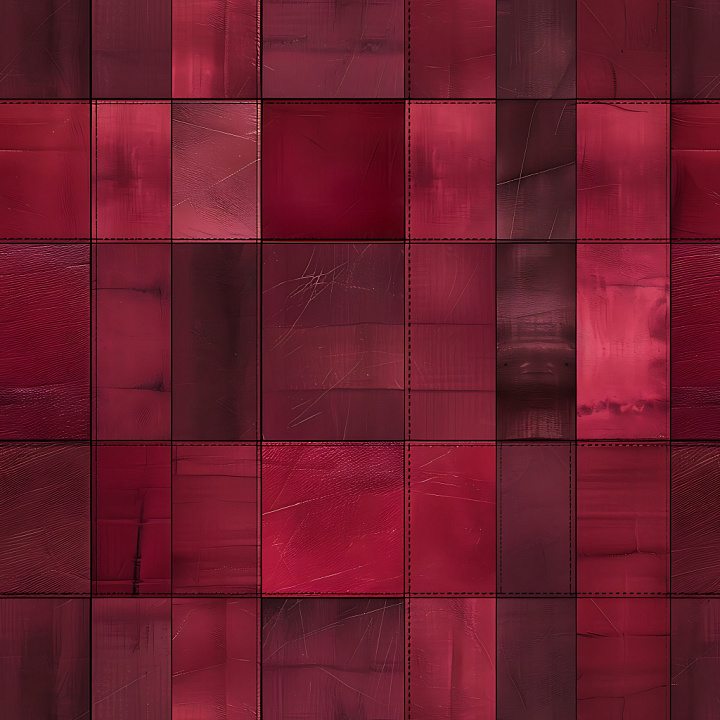 Red Painted Metal Panel with Scratches and Grid Pattern seamless PBR texture preview