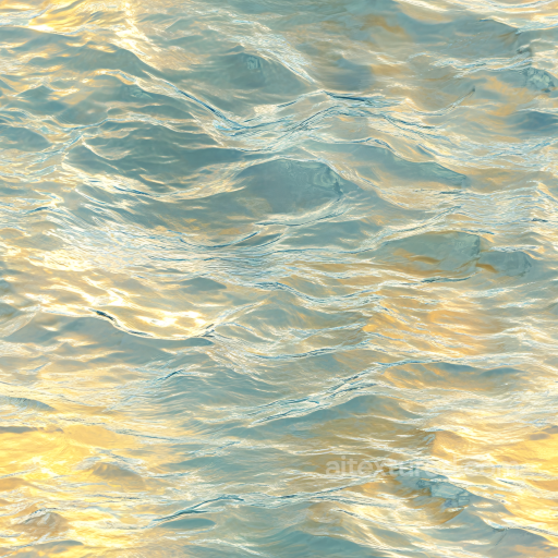 Water PBR Texture of Calm Ocean Surface with Warm Sunset Reflections seamless Water PBR texture