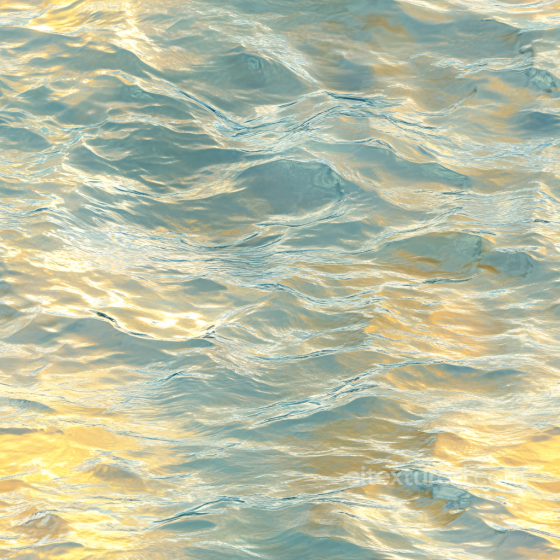Water PBR Texture of Calm Ocean Surface with Warm Sunset Reflections Water texture preview