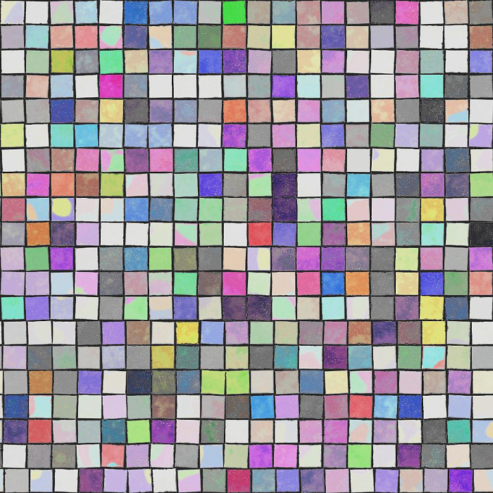 Colorful Mosaic Tile seamless PBR texture preview