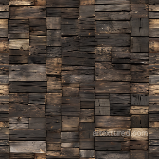Weathered Dark Wood Planks PBR Texture with Distressed Grain and Knots seamless Wood PBR texture