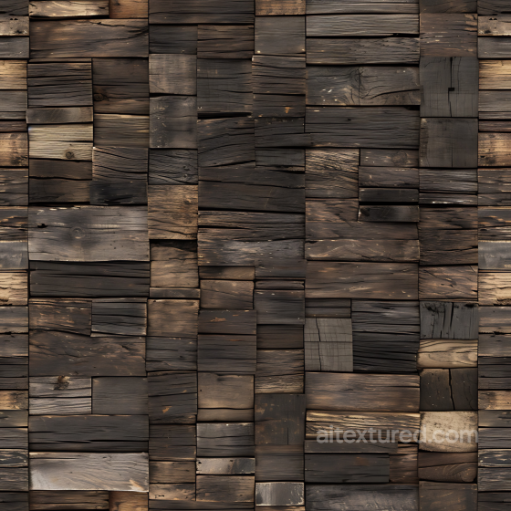 Weathered Dark Wood Planks PBR Texture with Distressed Grain and Knots Wood texture preview