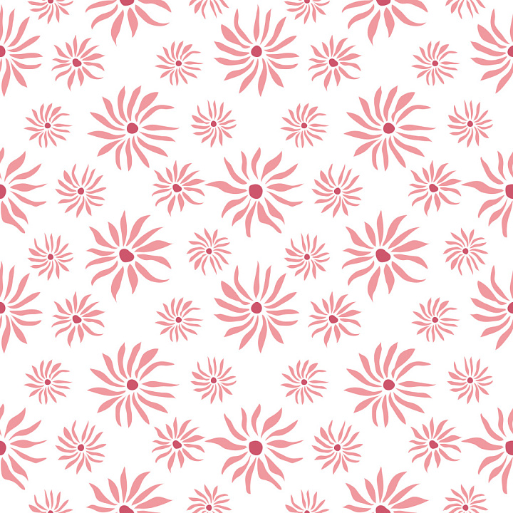 Pattern Bundle of Delicate Pink Floral Motifs on White Background seamless PBR texture preview