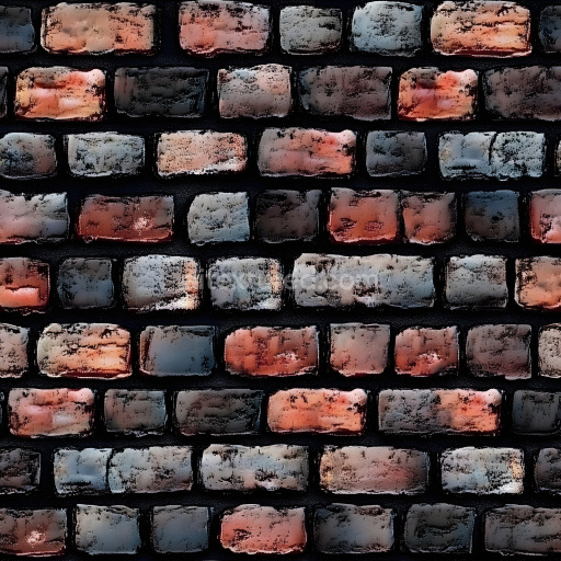 Seamless 3D Cracked and Holed Brick Wall PBR Texture with Weathered Color Variation