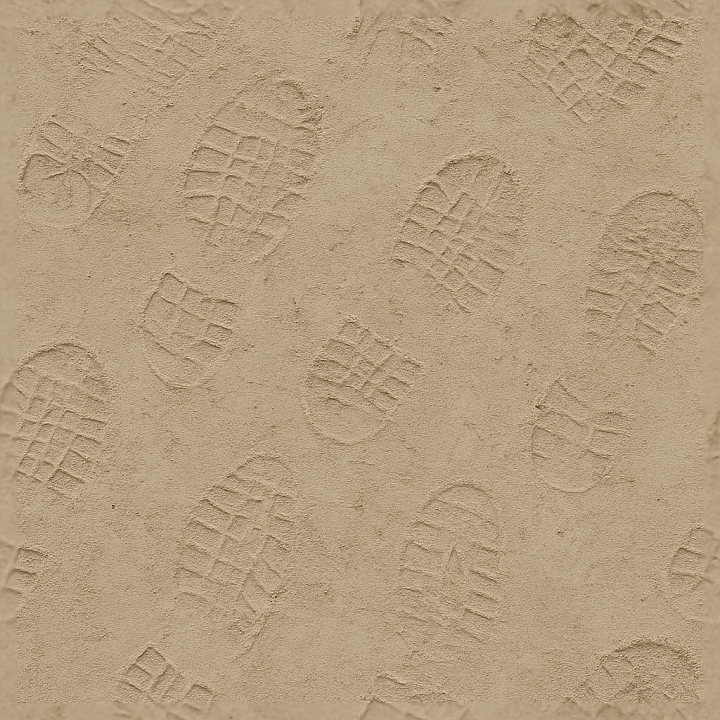 Of Dry Footprints On Dusty Rough Surface Ground seamless PBR texture preview