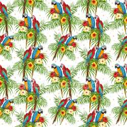 Pattern Bundle - Seamless 3D Pattern PBR Texture Featuring Tropical Parrots and Vibrant Floral Motifs texture preview
