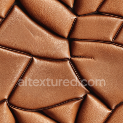seamless Seamless 3D Padded Brown Leather PBR Texture with Soft Grain and Stitch Detailing texture 8k free download PBR